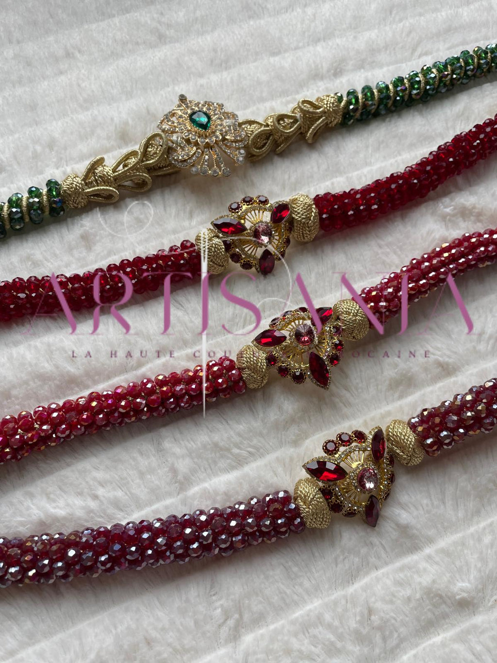 Ceintures fines ornées de perles colorées - avec bijoux ✨