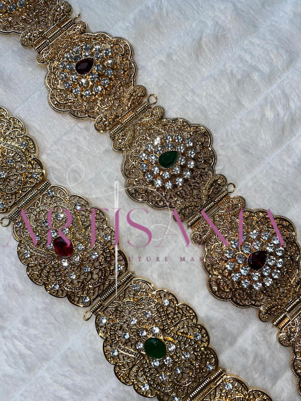 Ceinture métallique ajustable colorée - pour caftans, abayas, takchitas ou robes 👗✨