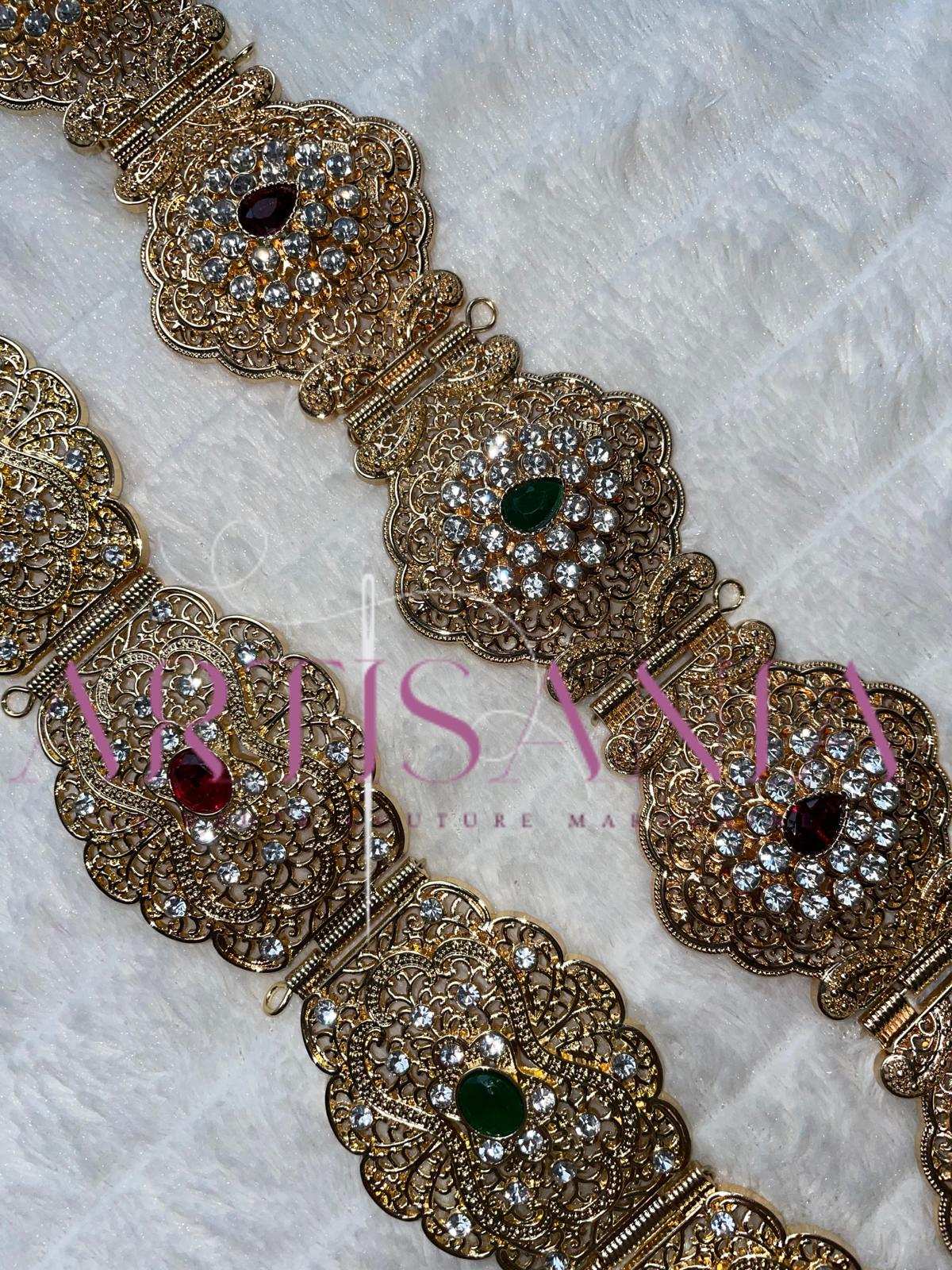 Ceinture métallique ajustable colorée - pour caftans, abayas, takchitas ou robes 👗✨
