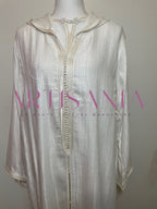 Jellaba marocaine blanche deux pièces - modèle Leonie 🪡🤍