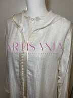 Jellaba marocaine blanche deux pièces - modèle Leonie 🪡🤍