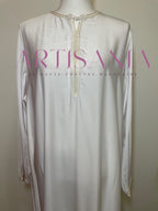 Jellaba marocaine blanche deux pièces - modèle Leonie 🪡🤍