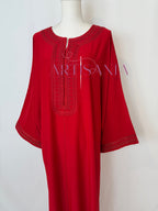 Gandoura marocaine simple couleur unie - modèle Mia