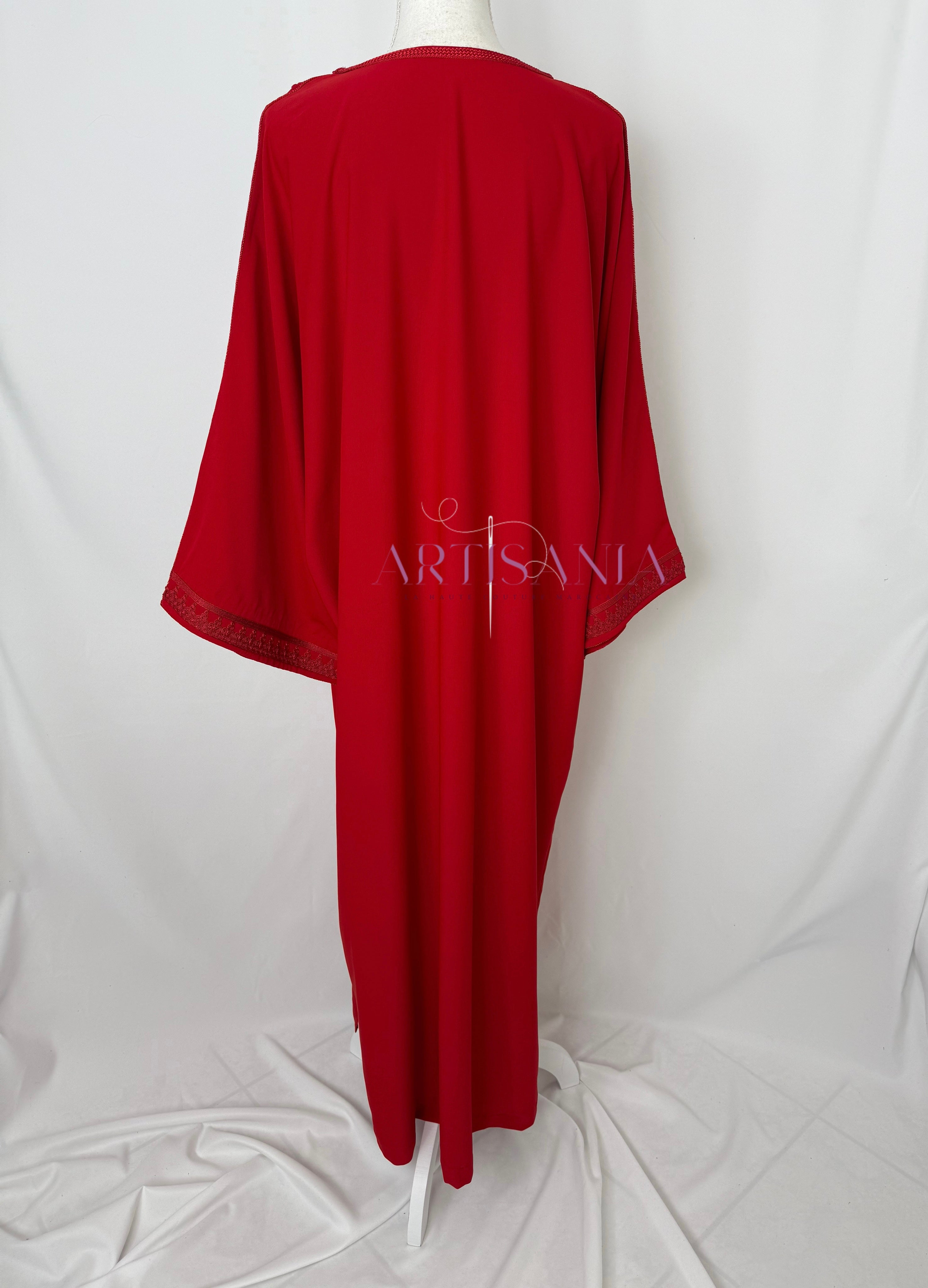 Gandoura marocaine simple couleur unie - modèle Mia