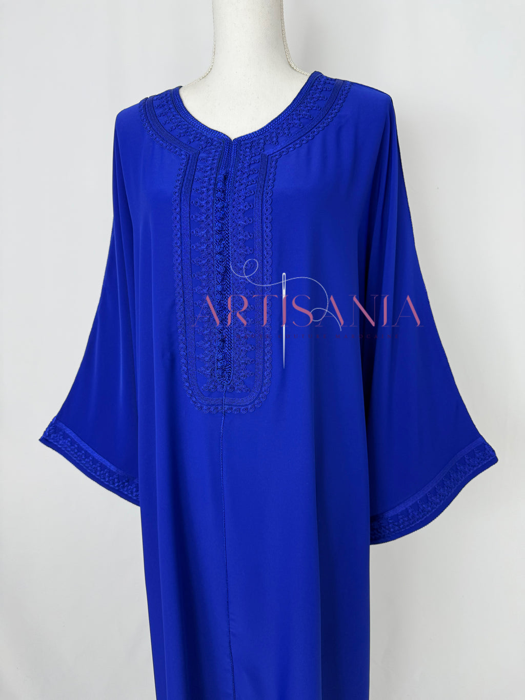 Gandoura marocaine simple couleur unie - modèle Mia