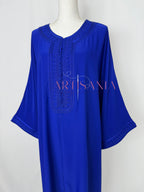 Gandoura marocaine simple couleur unie - modèle Mia