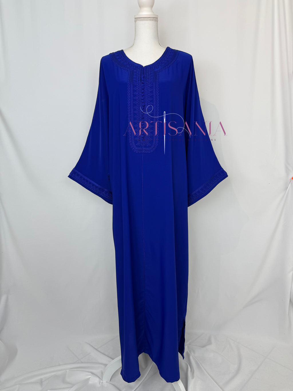 Gandoura marocaine simple couleur unie - modèle Mia