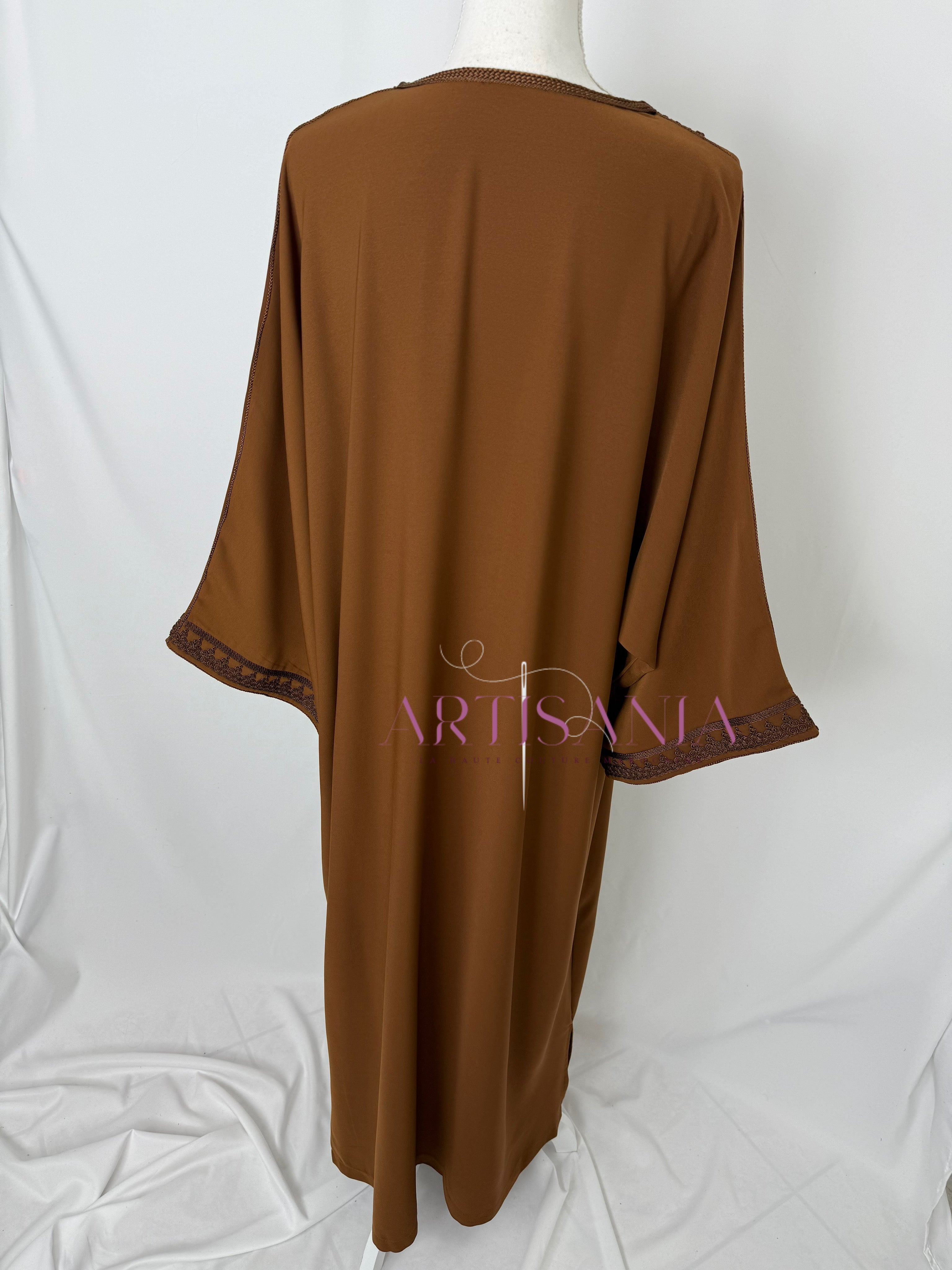 Gandoura marocaine simple couleur unie - modèle Mia