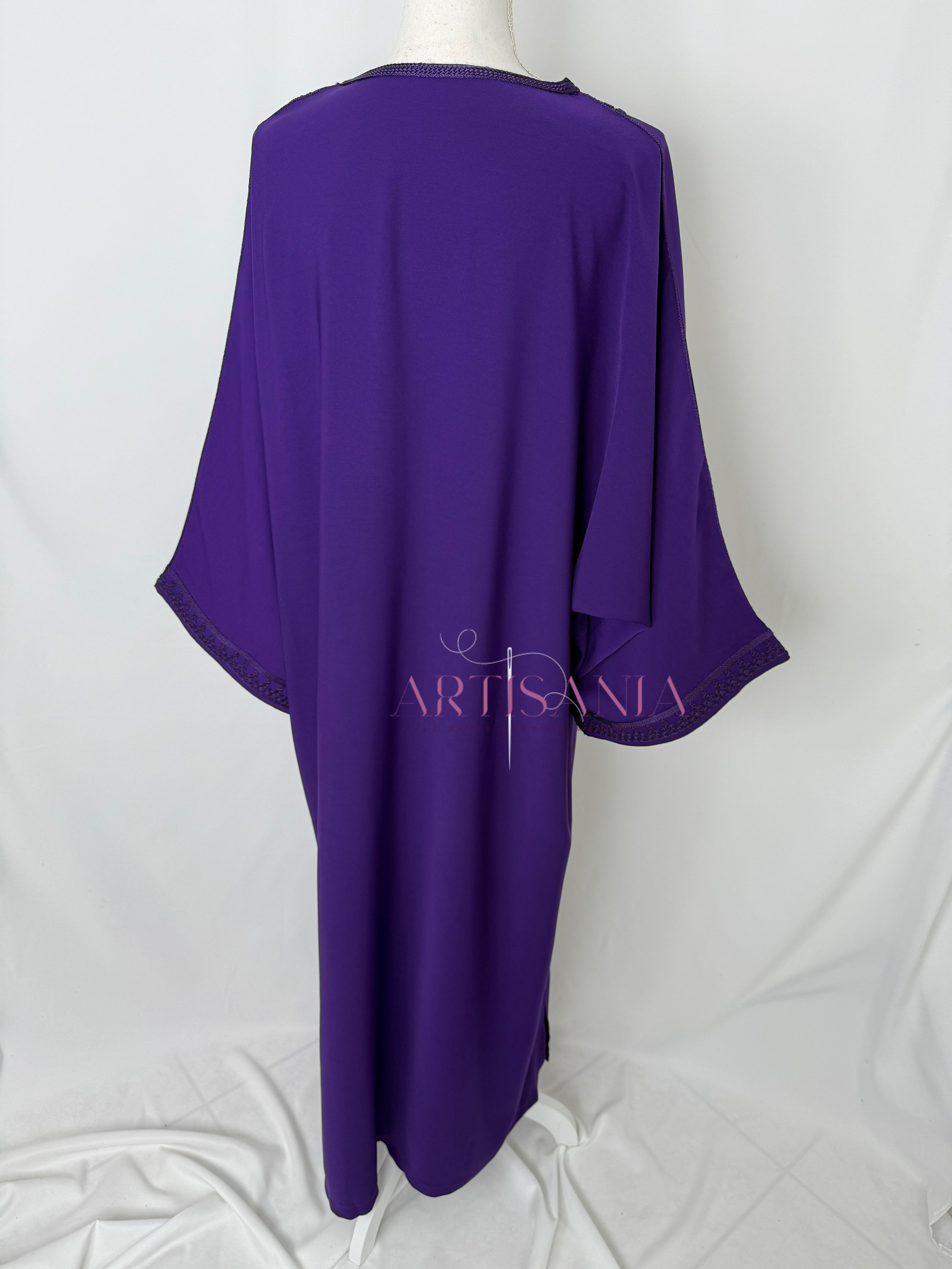 Gandoura marocaine simple couleur unie - modèle Mia