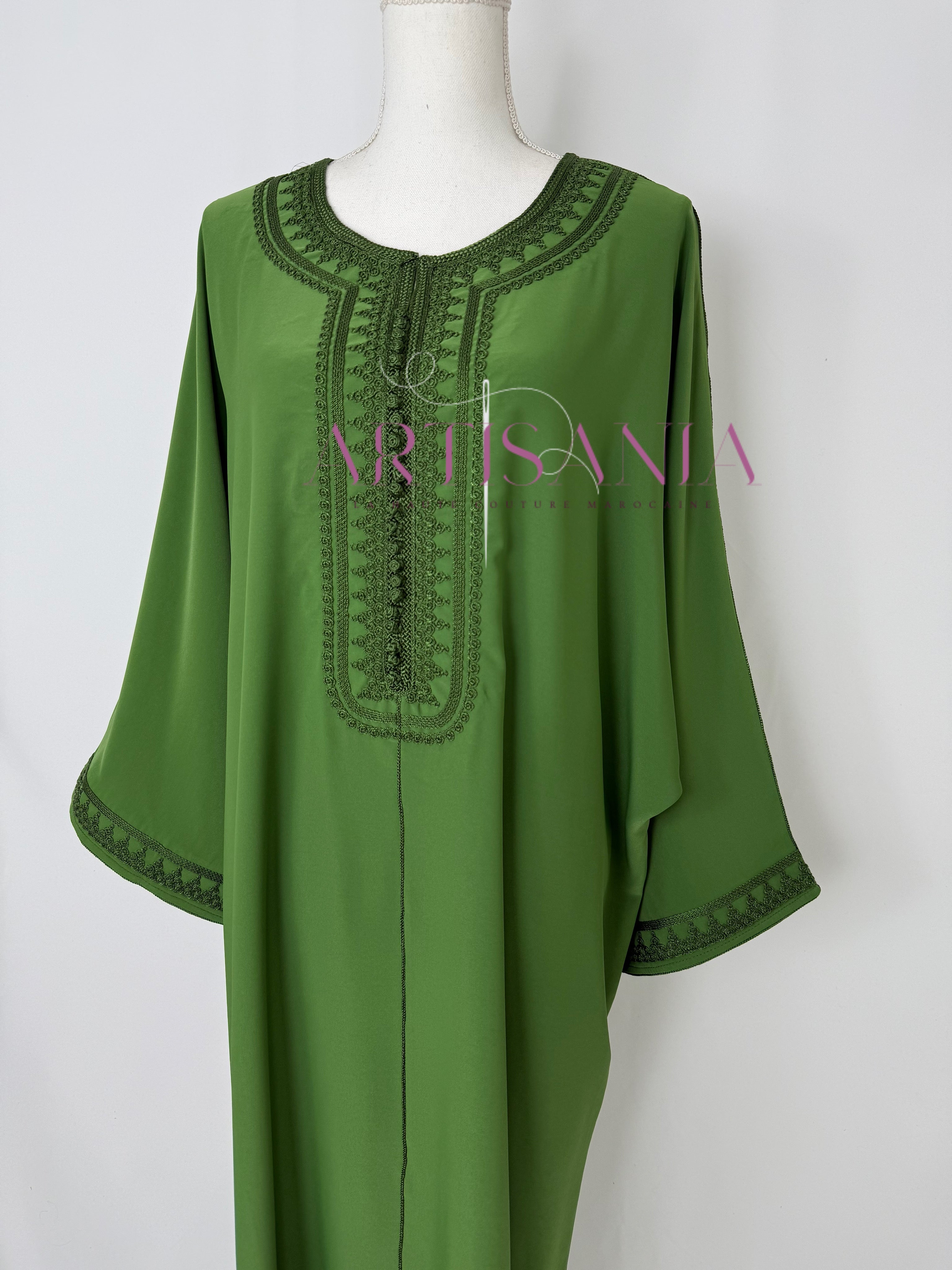 Gandoura marocaine simple couleur unie - modèle Mia