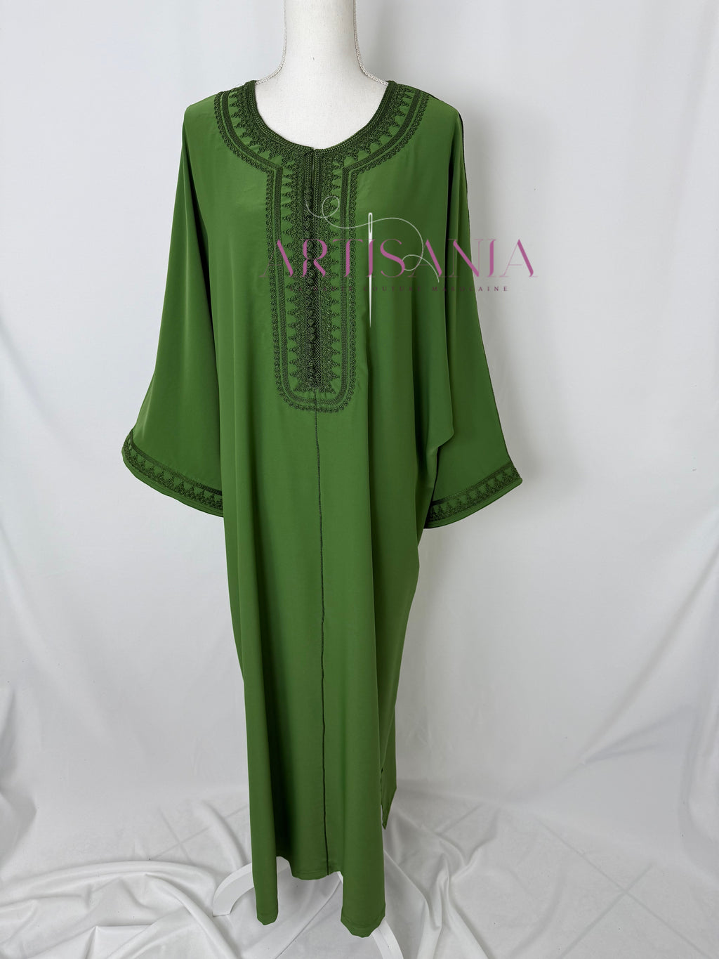 Gandoura marocaine simple couleur unie - modèle Mia