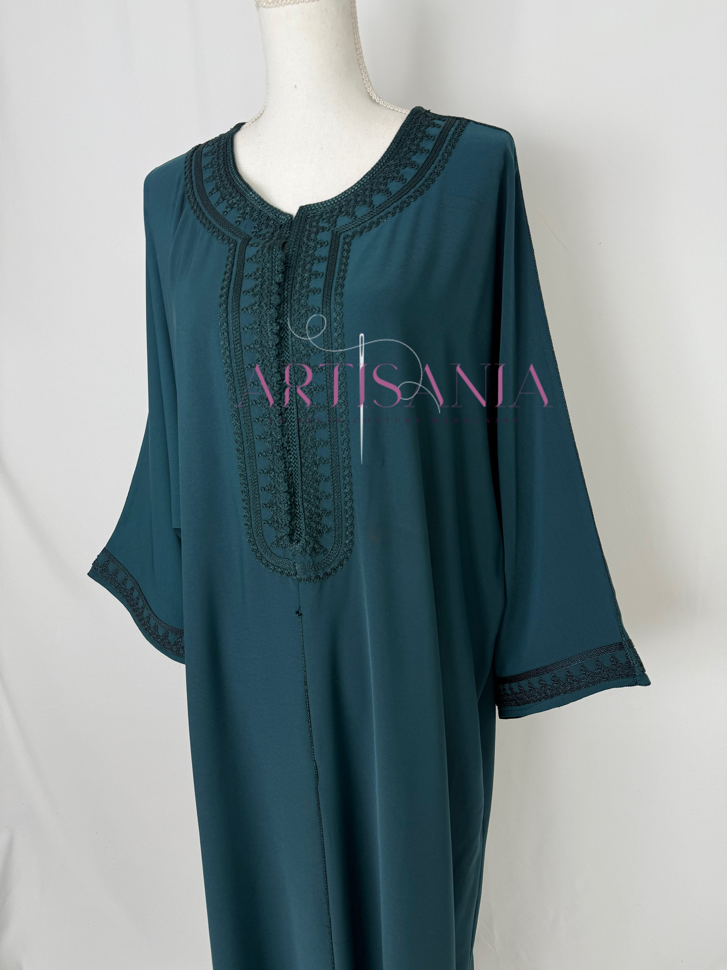 Gandoura marocaine simple couleur unie - modèle Mia