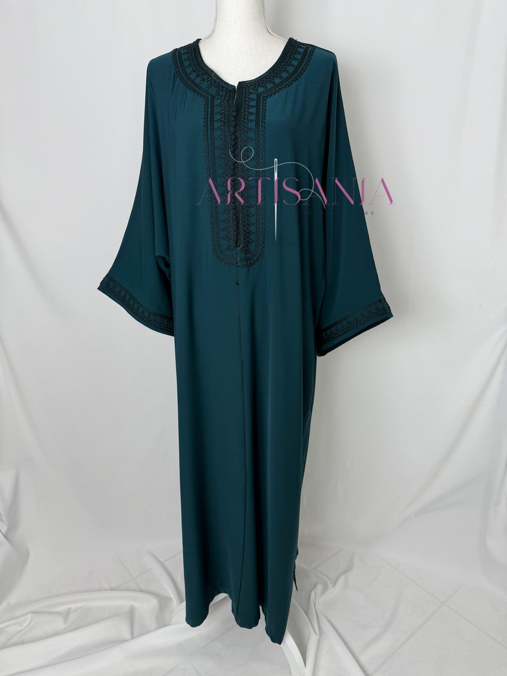 Gandoura marocaine simple couleur unie - modèle Mia