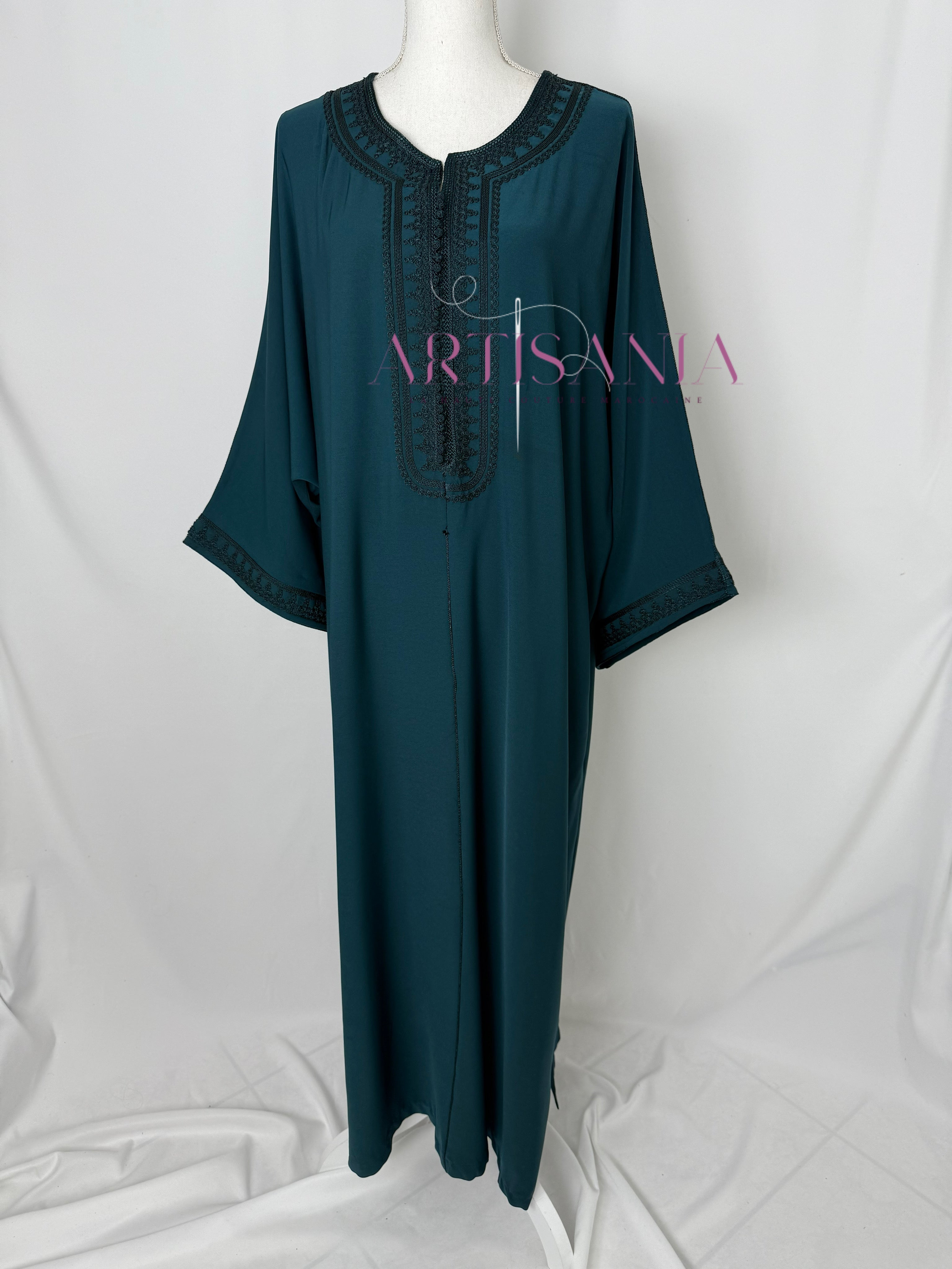 Gandoura marocaine simple couleur unie - modèle Mia