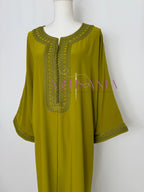 Gandoura marocaine simple couleur unie - modèle Mia