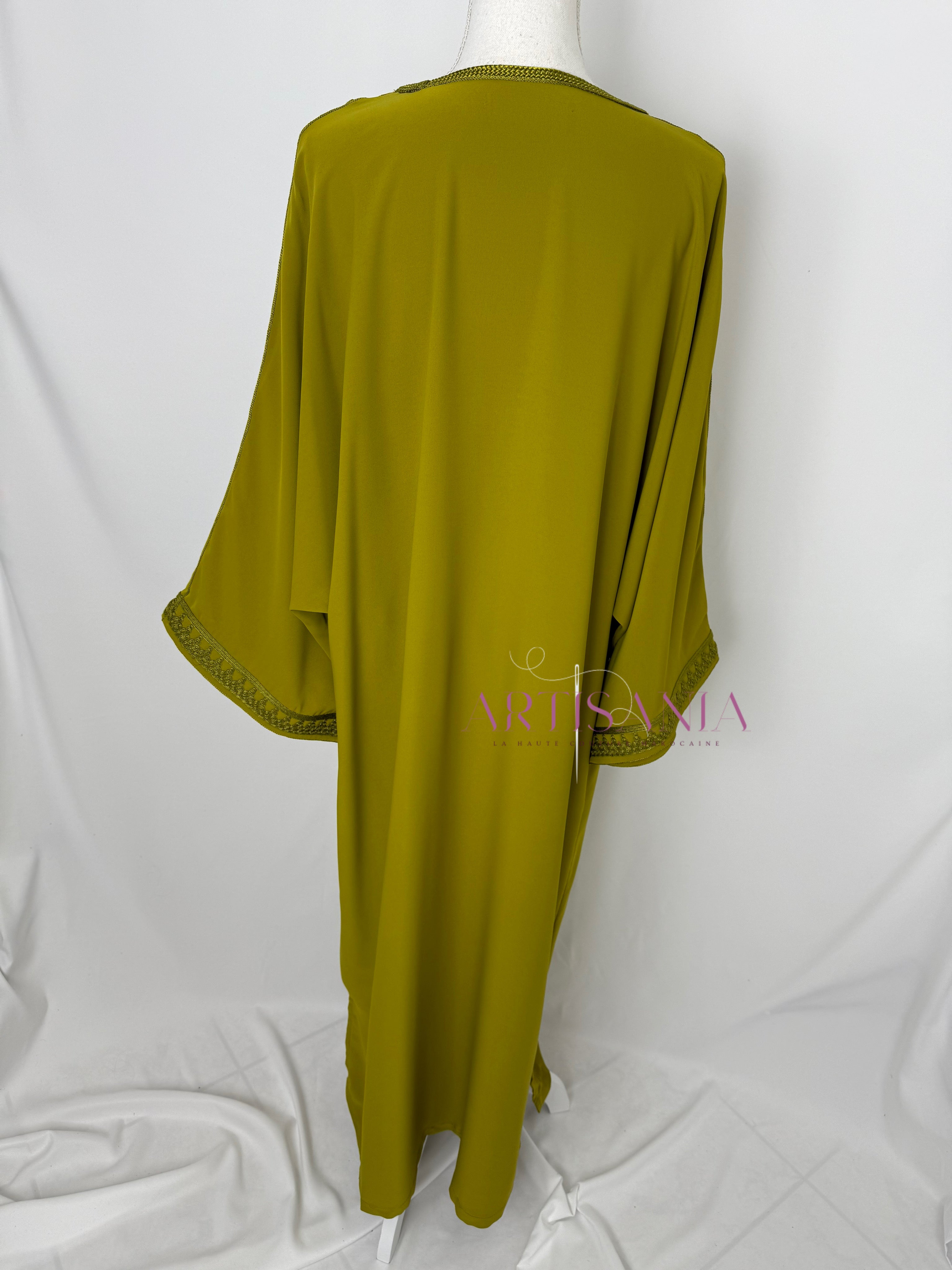 Gandoura marocaine simple couleur unie - modèle Mia