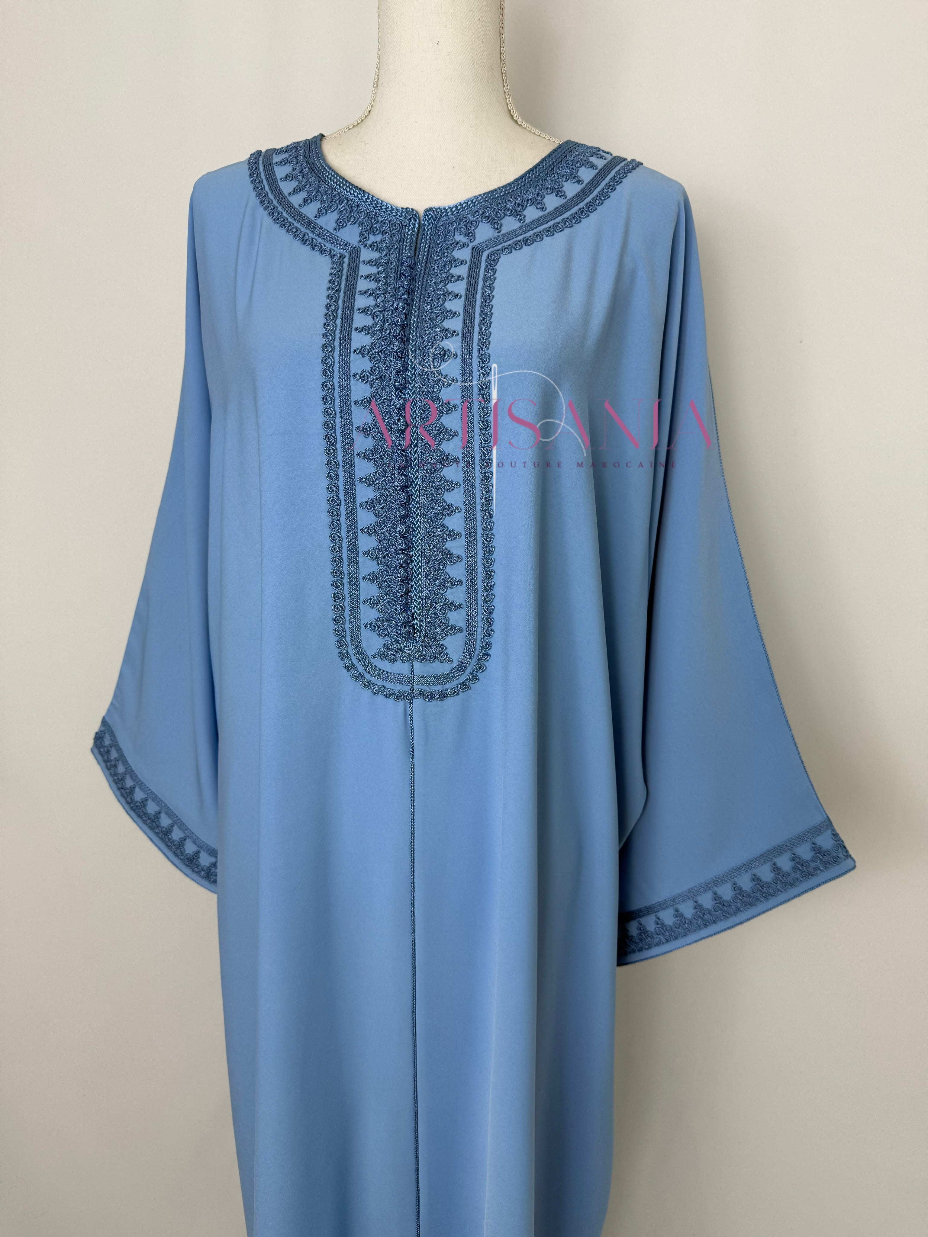 Gandoura marocaine simple couleur unie - modèle Mia