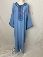 Gandoura marocaine simple couleur unie - modèle Mia