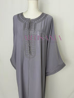 Gandoura marocaine simple couleur unie - modèle Mia