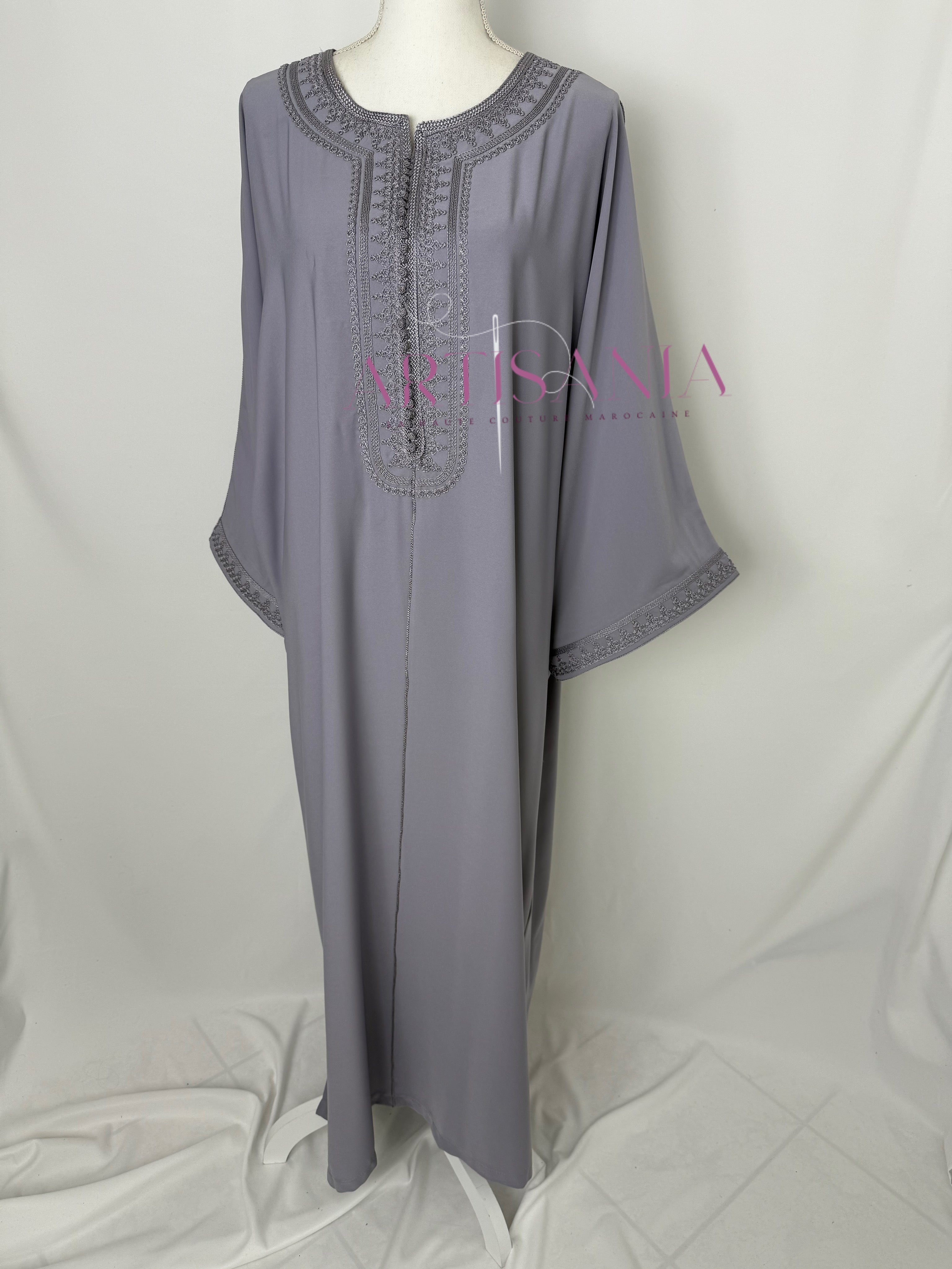 Gandoura marocaine simple couleur unie - modèle Mia