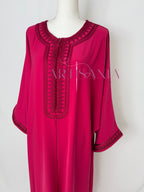 Gandoura marocaine simple couleur unie - modèle Mia