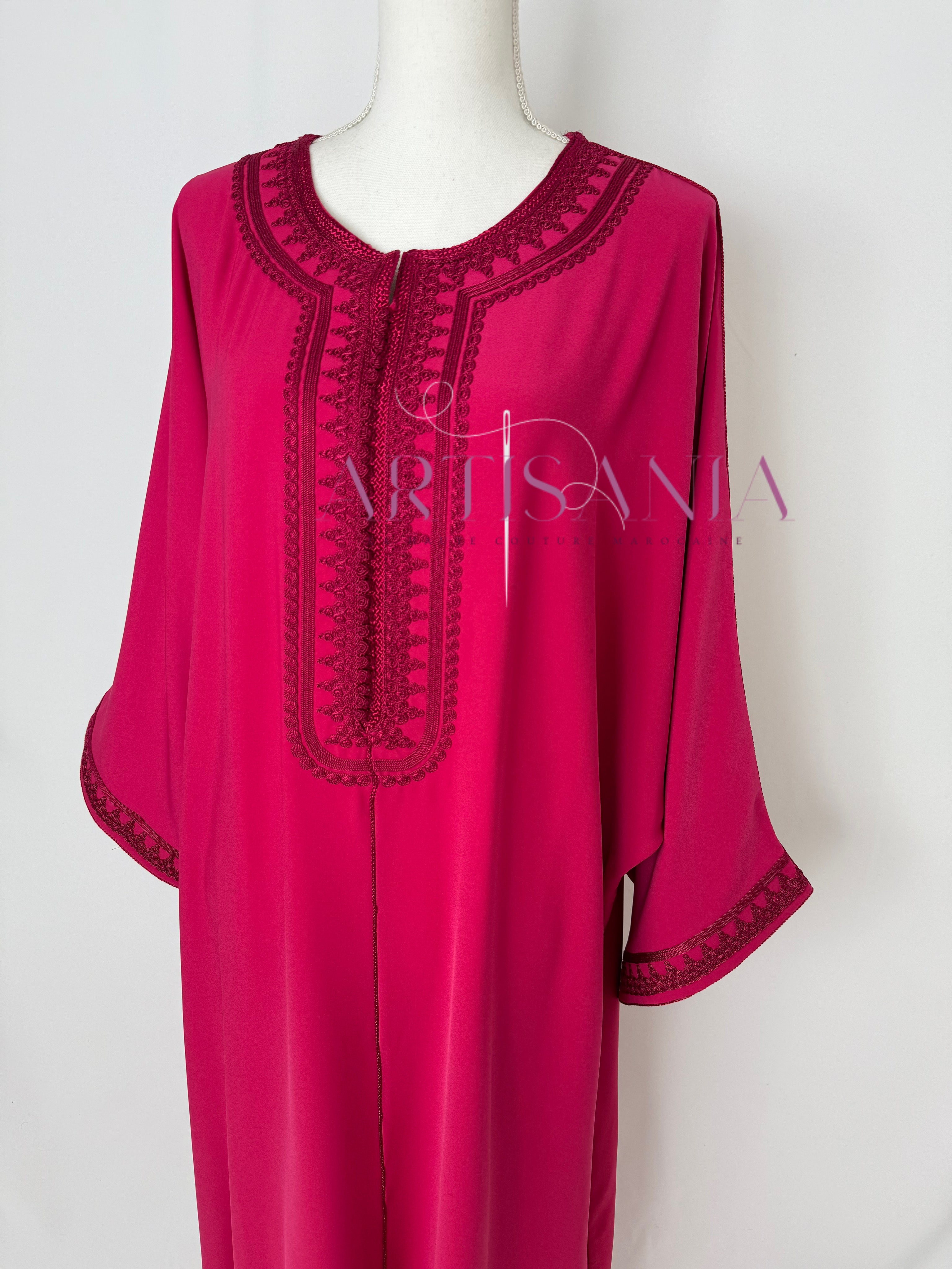 Gandoura marocaine simple couleur unie - modèle Mia