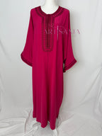 Gandoura marocaine simple couleur unie - modèle Mia