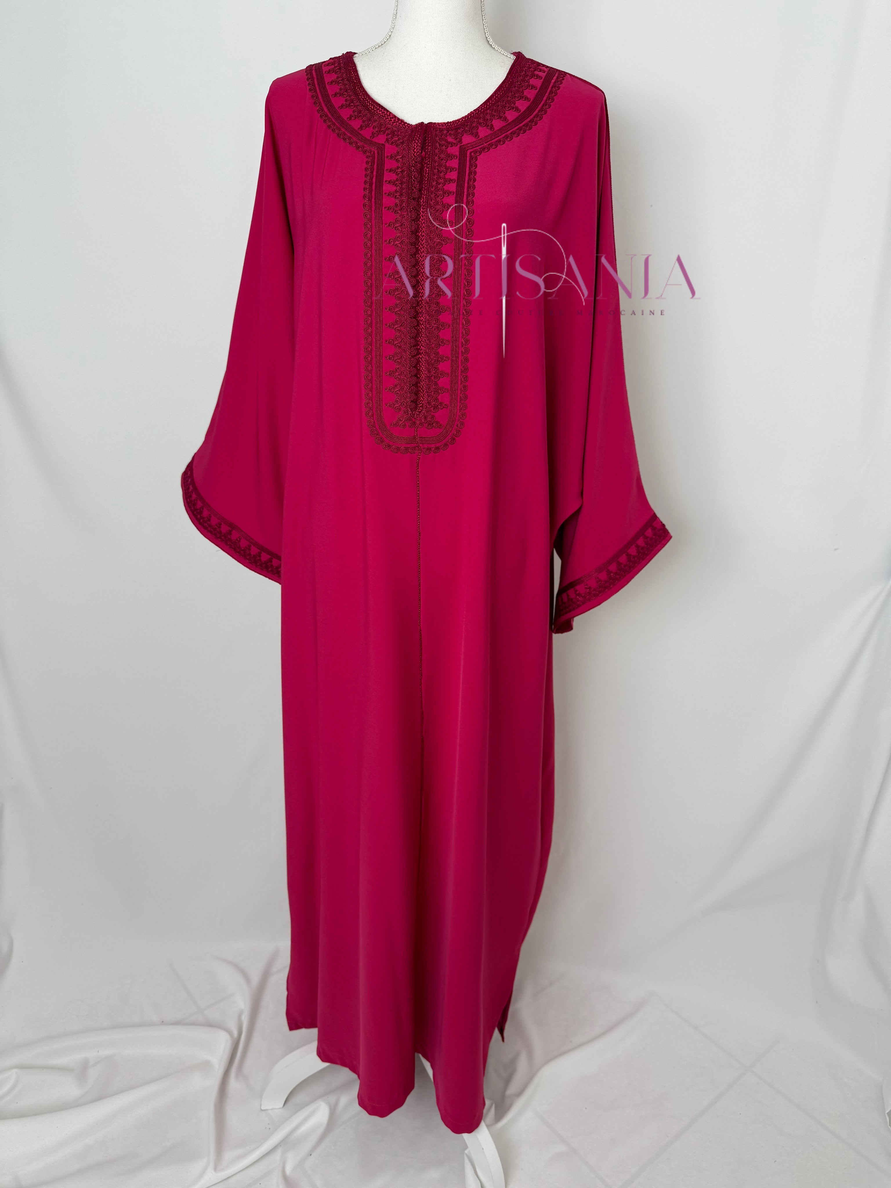 Gandoura marocaine simple couleur unie - modèle Mia