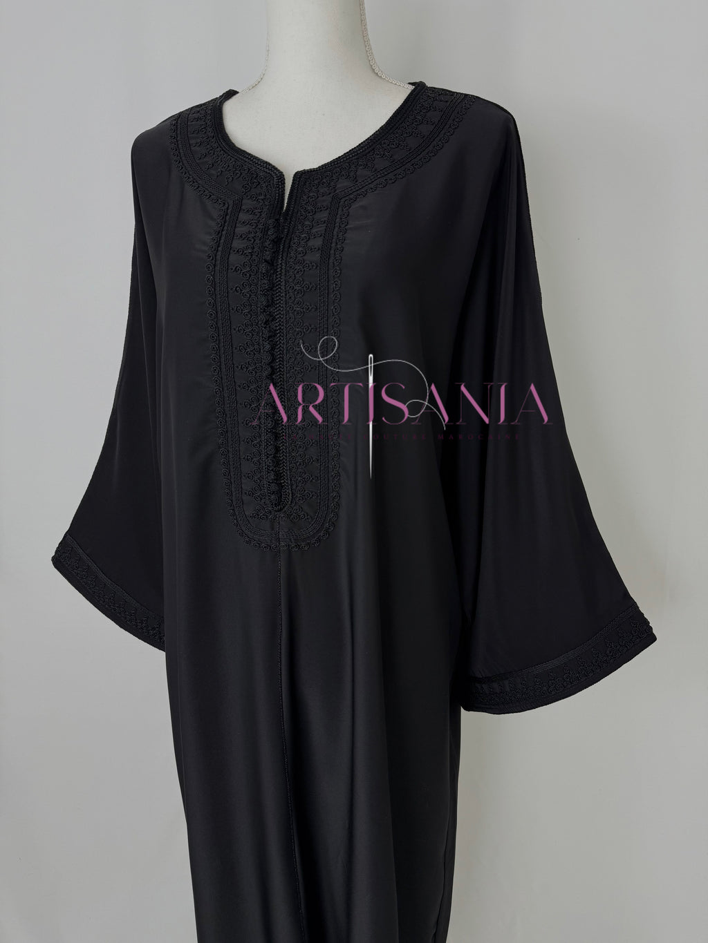 Gandoura marocaine simple couleur unie - modèle Mia