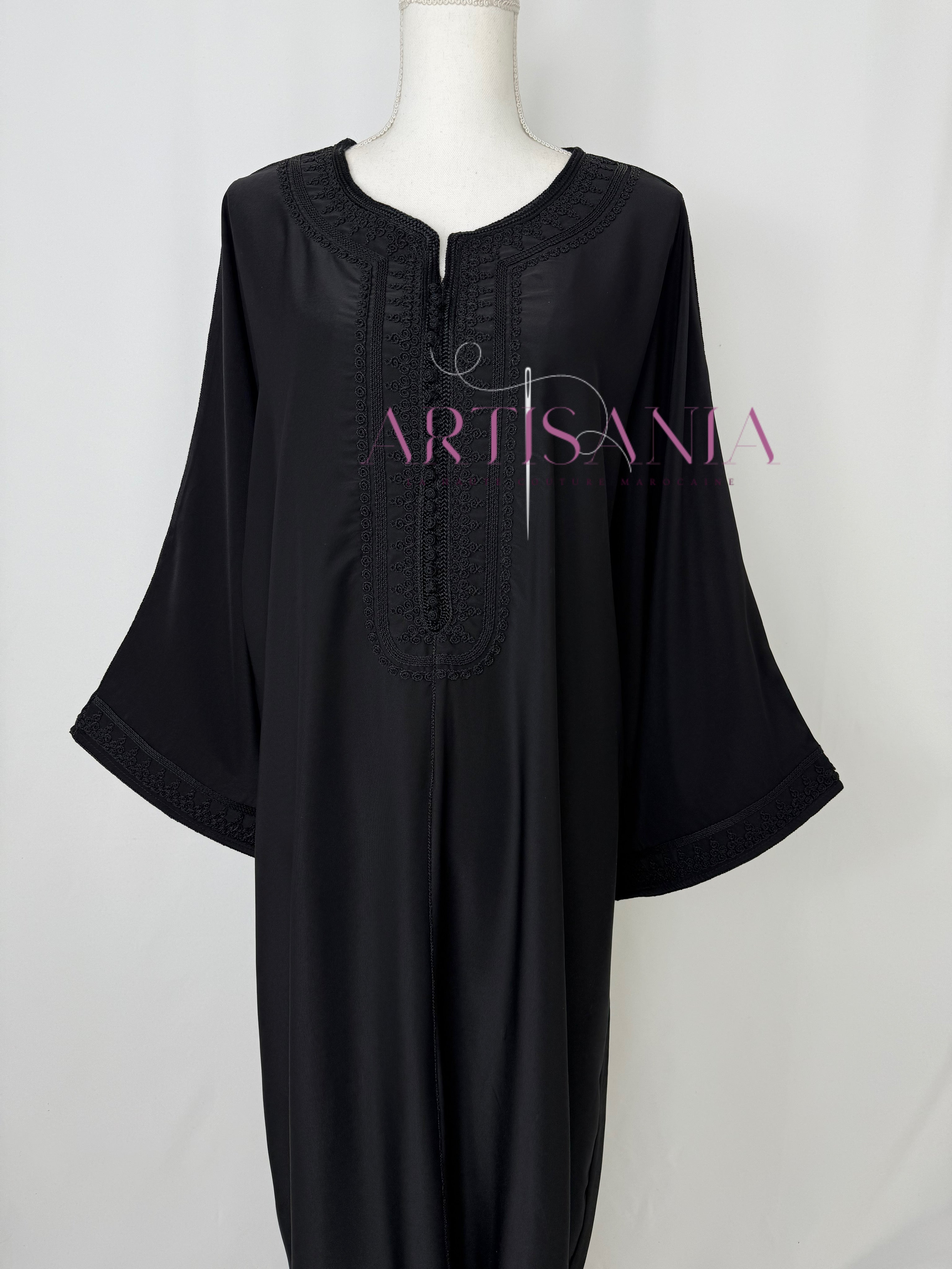 Gandoura marocaine simple couleur unie - modèle Mia