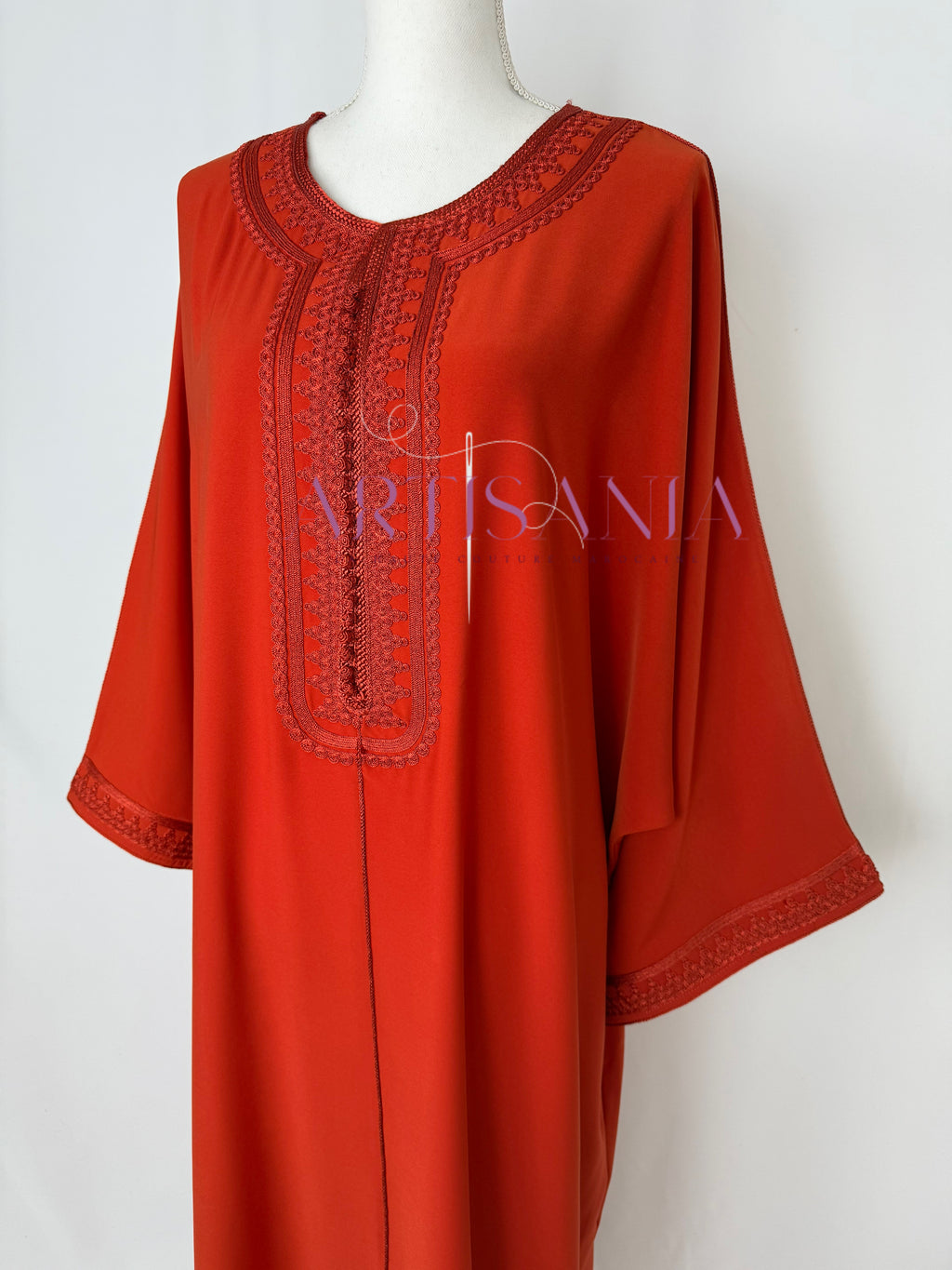 Gandoura marocaine simple couleur unie - modèle Mia