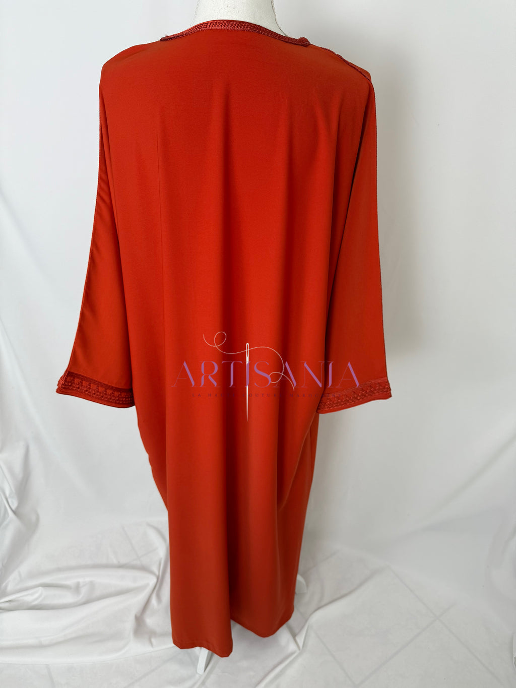 Gandoura marocaine simple couleur unie - modèle Mia