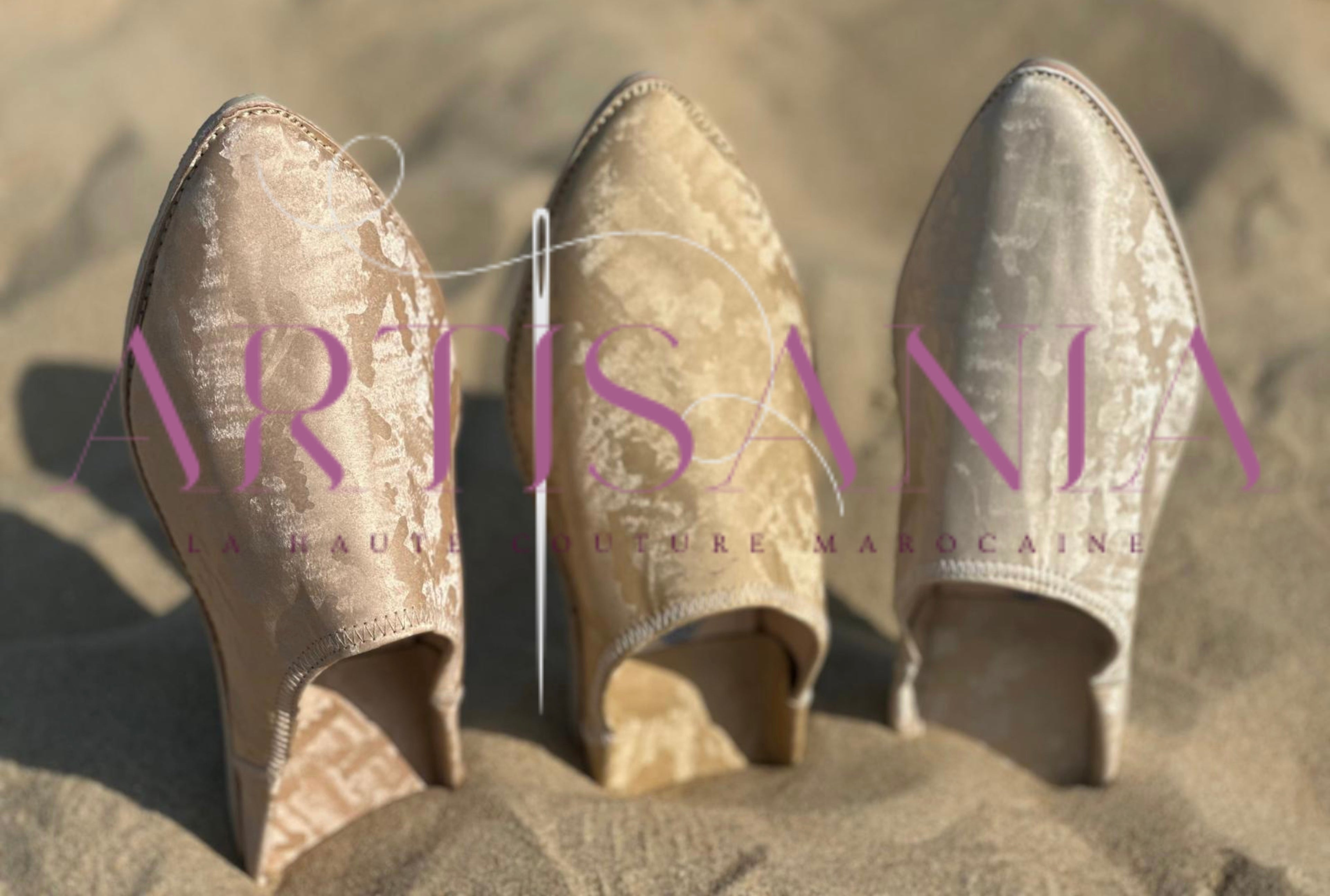 Babouches marocaines plates simples - modèle Farah