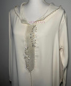 Jellaba marocaine une pièce faite main travail randa - modèle Amna 🌸