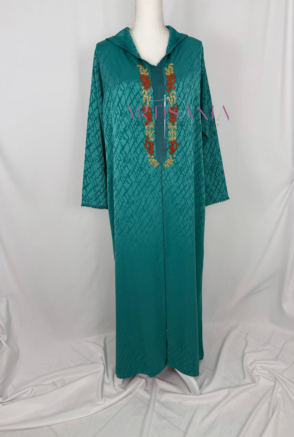 Jellaba une pièce randa + perles - modèle Najia ✨