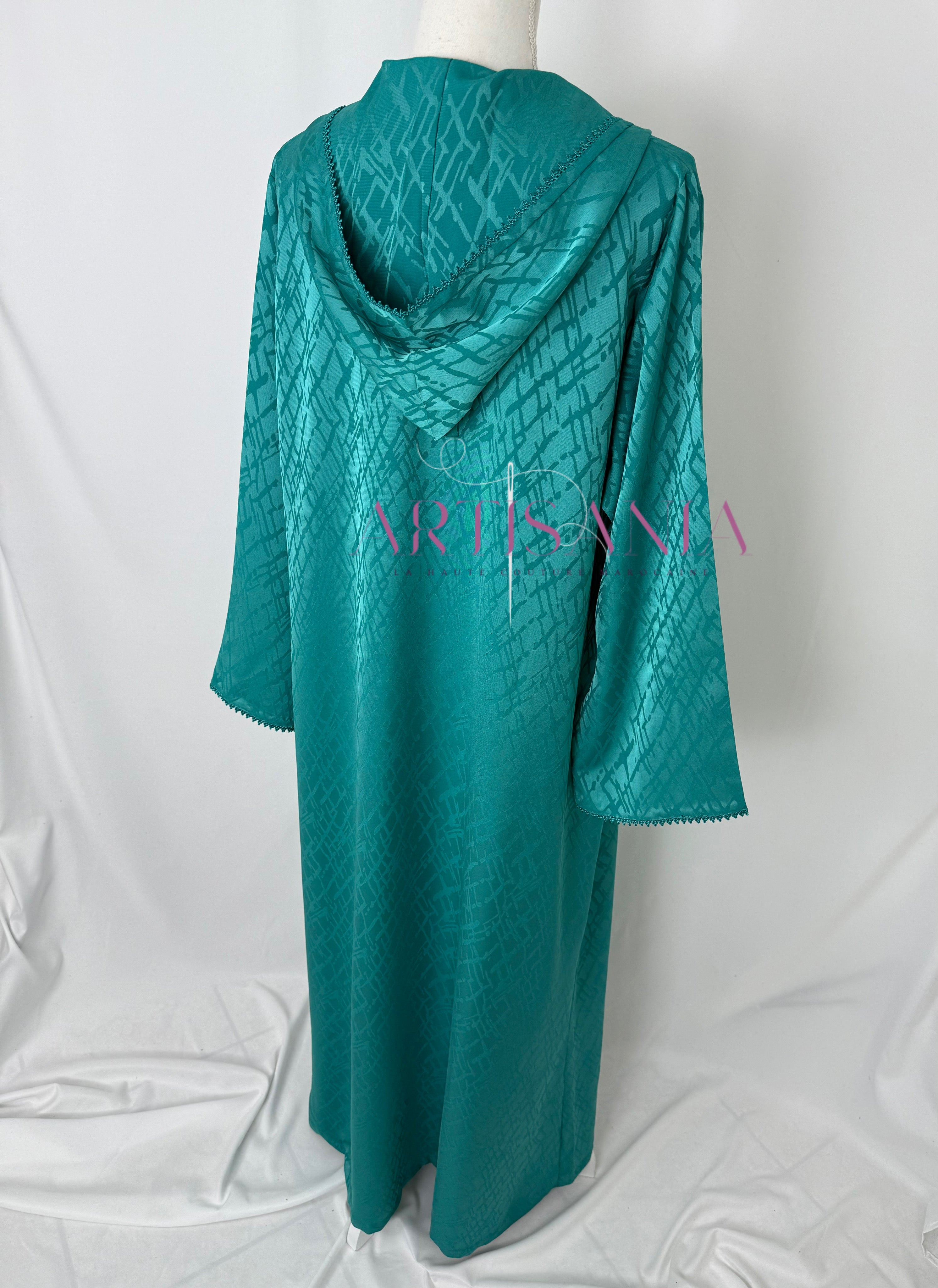 Jellaba une pièce randa + perles - modèle Najia ✨