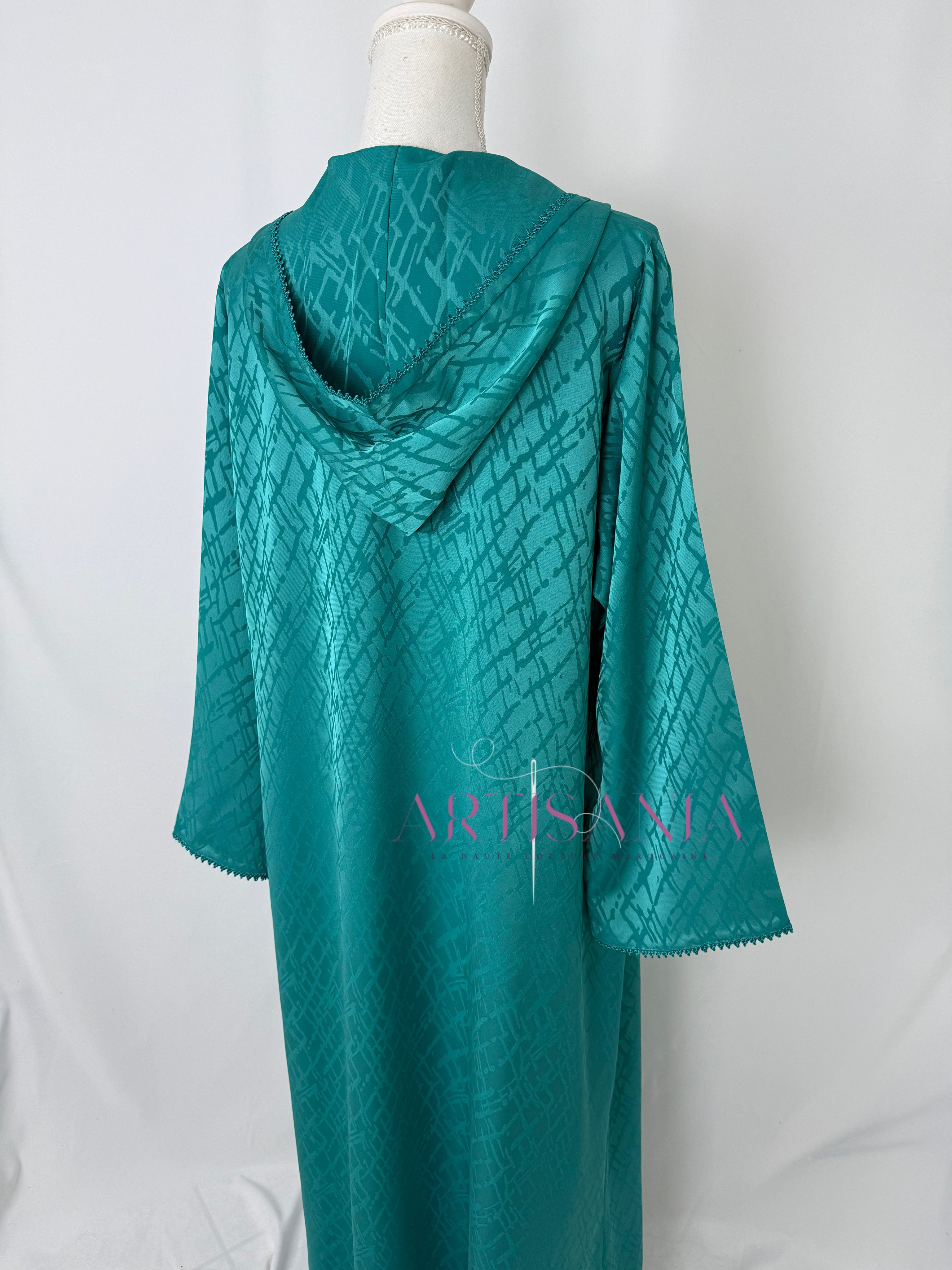 Jellaba une pièce randa + perles - modèle Najia ✨