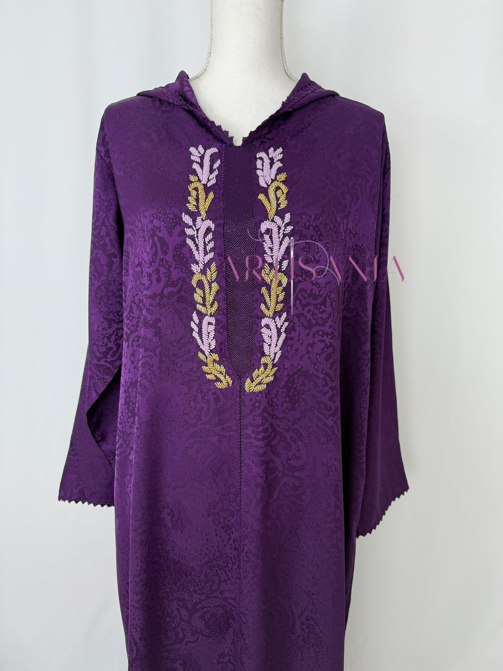 Jellaba une pièce randa + perles - modèle Najia ✨