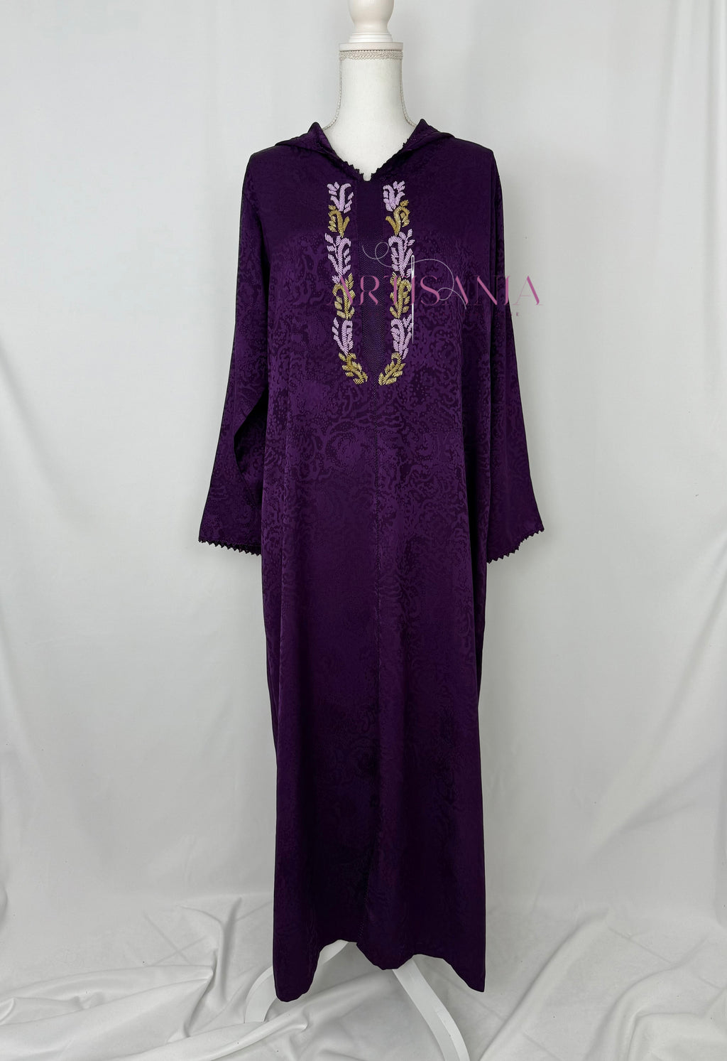 Jellaba une pièce randa + perles - modèle Najia ✨