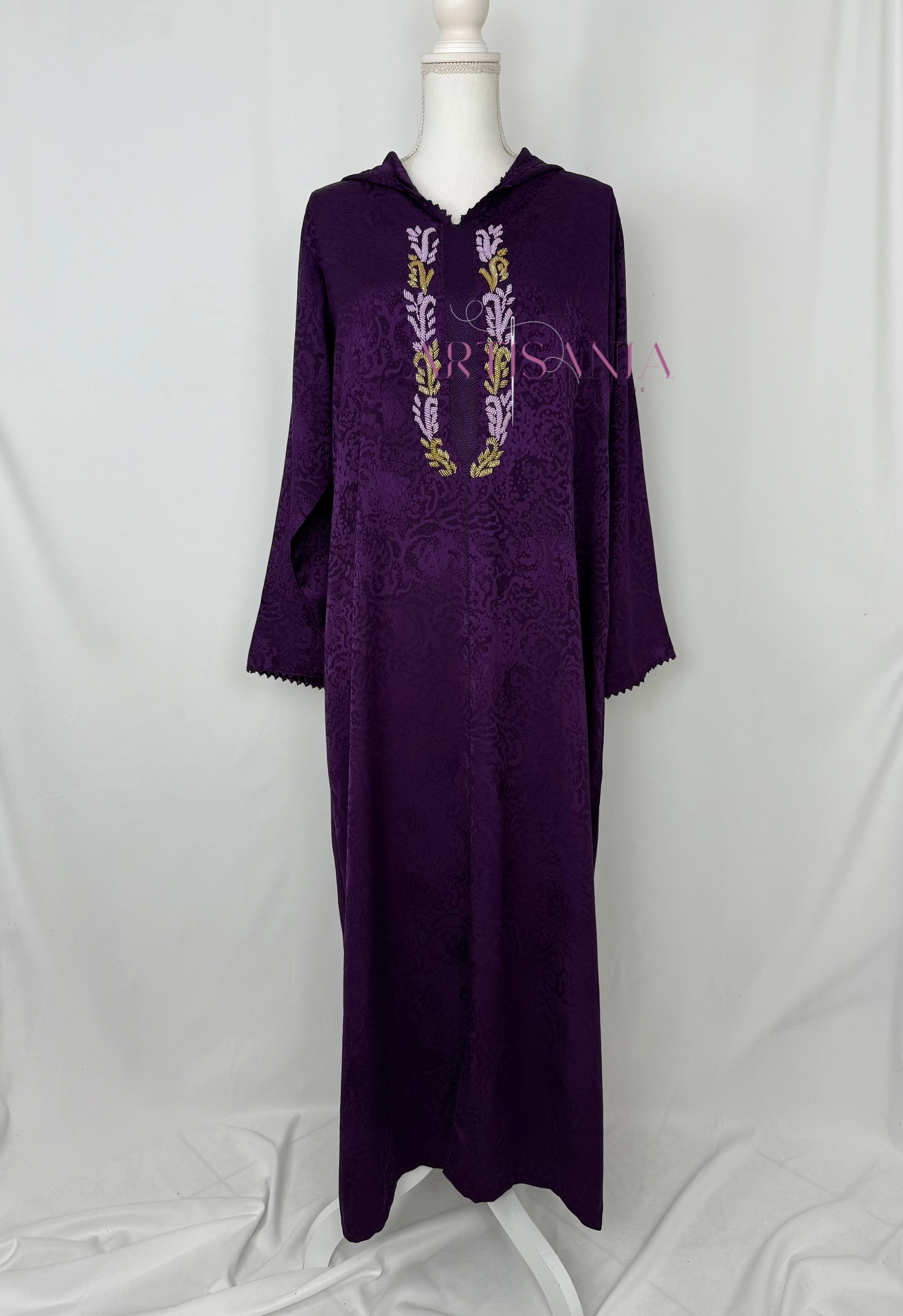 Jellaba une pièce randa + perles - modèle Najia ✨