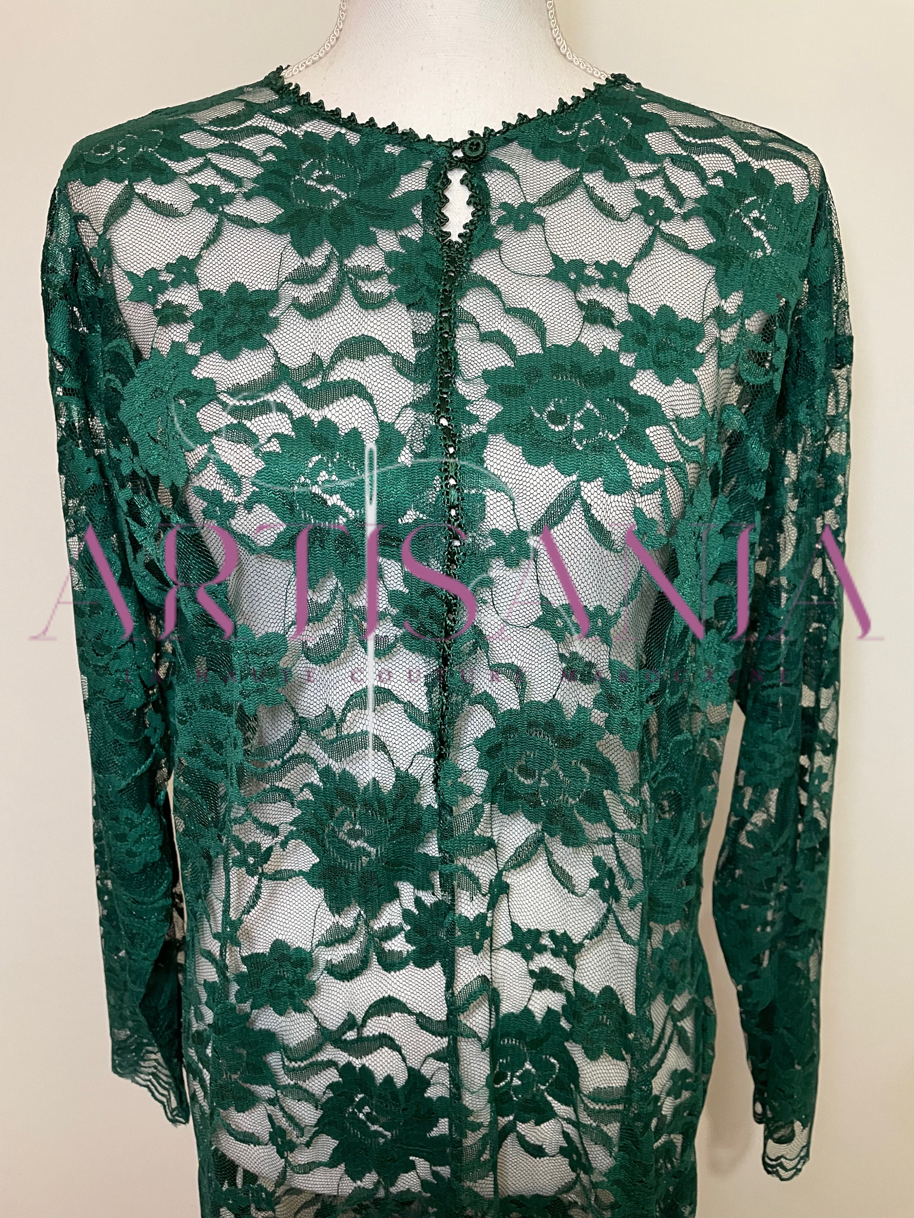 Jellaba marocaine deux pièce dentelle - modèle Radja