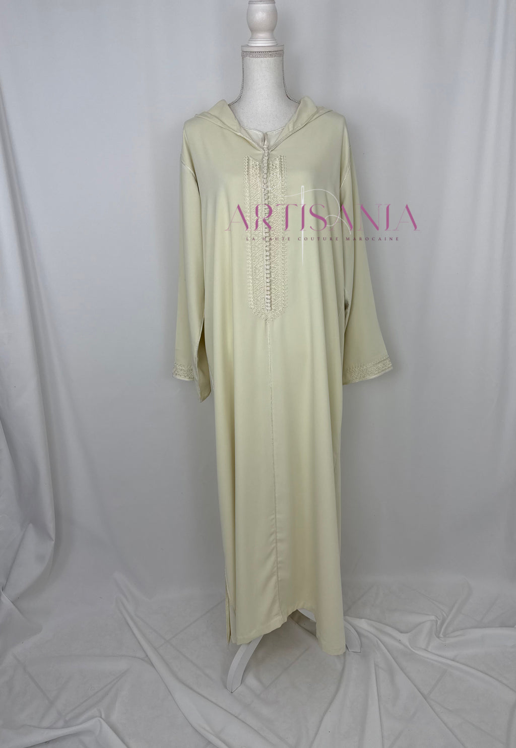 Jellaba marocaine deux pièces blanc cassé / crème - modèle Célia 🤍