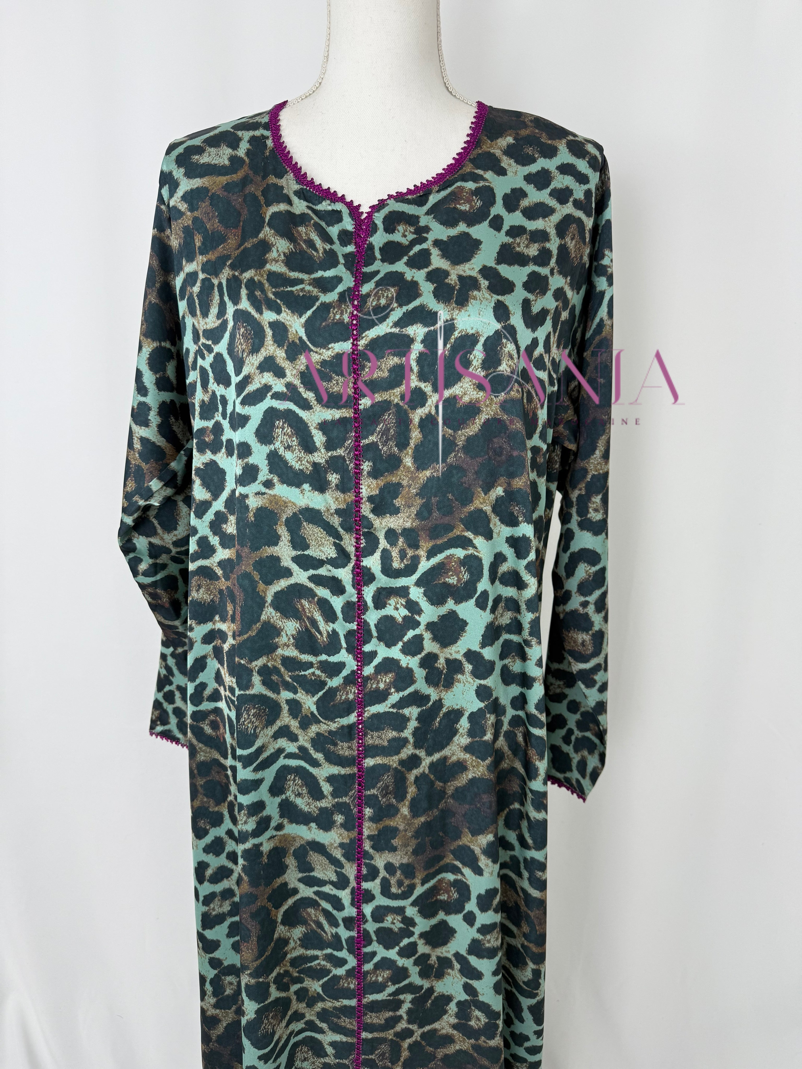 Jellaba marocaine deux pièces - motifs léopards 🐆✨