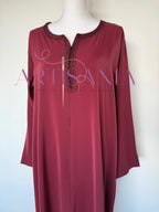 Jellaba marocaine deux pièces couleur unie - modèle Inaya