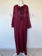 Jellaba marocaine deux pièces couleur unie - modèle Inaya