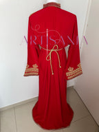 Caftan marocain col officier avec une touche doré - modèle Selma ✨