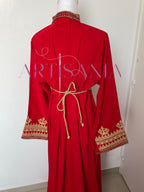 Caftan marocain col officier avec une touche doré - modèle Selma ✨