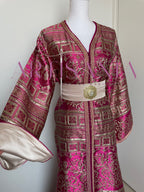 Caftan marocain tissu brocard - modèle Yasmine