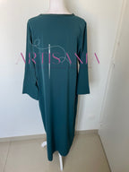 Jellaba marocaine deux pièces couleur unie - modèle Inaya