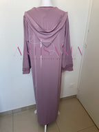 Jellaba marocaine deux pièces couleur unie - modèle Inaya